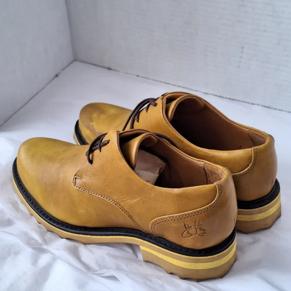 John Fluevog Kaya Oxford Loafers Yellow Size 7.5 - Picture 8 of 15